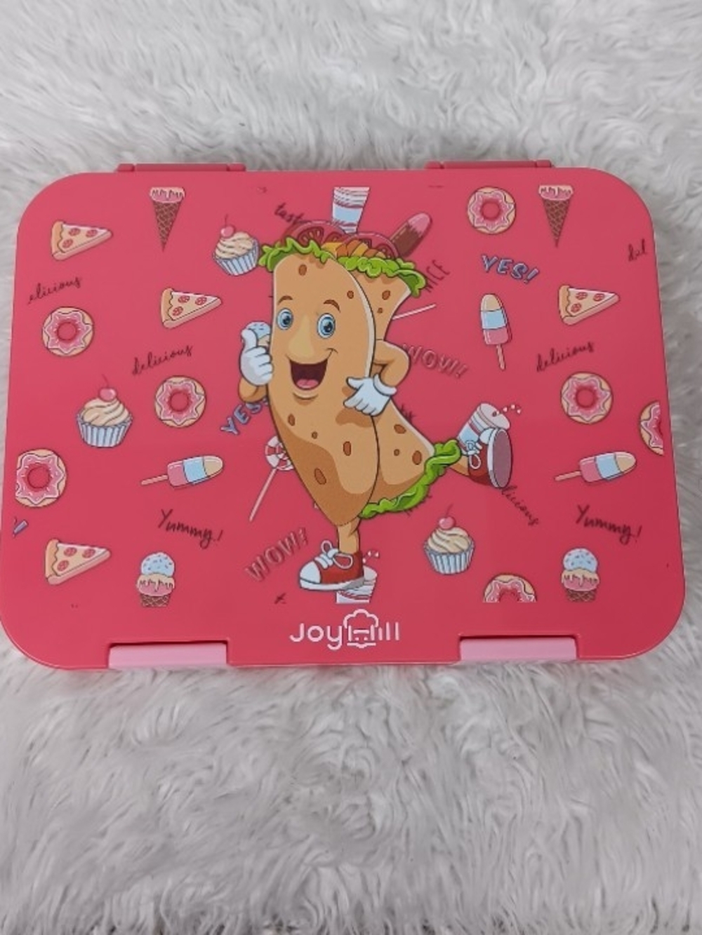 NWOT Joyhill Red Bento Kids Lunch Box with Fun Food Design